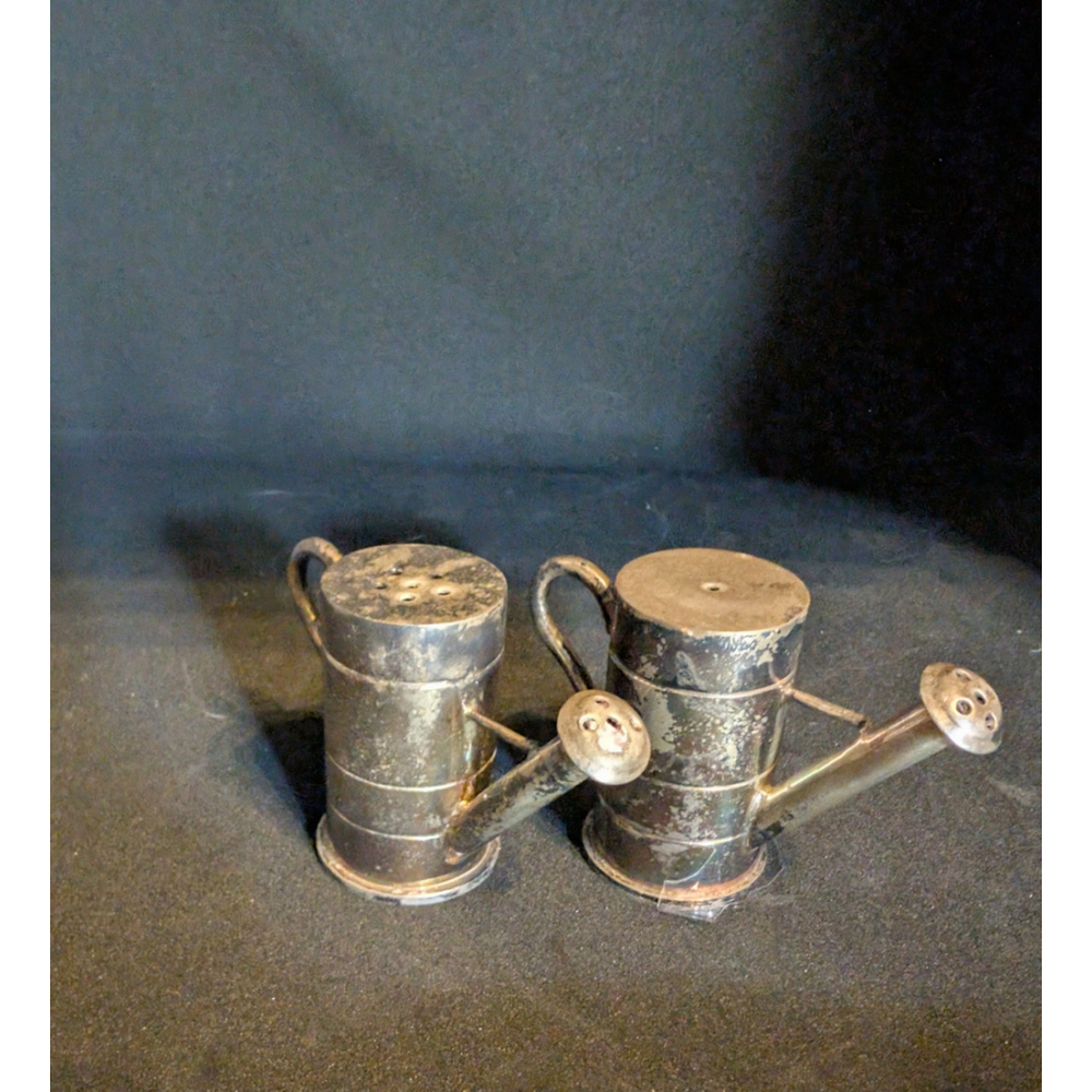 Sliver Plated Salt And Pepper Shakers Watering Can